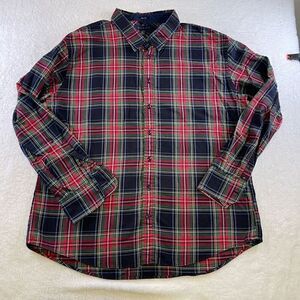 Tommy Hilfiger Slim Fit Red Flannel Long sleeve Button Down shirt XXL Plaid